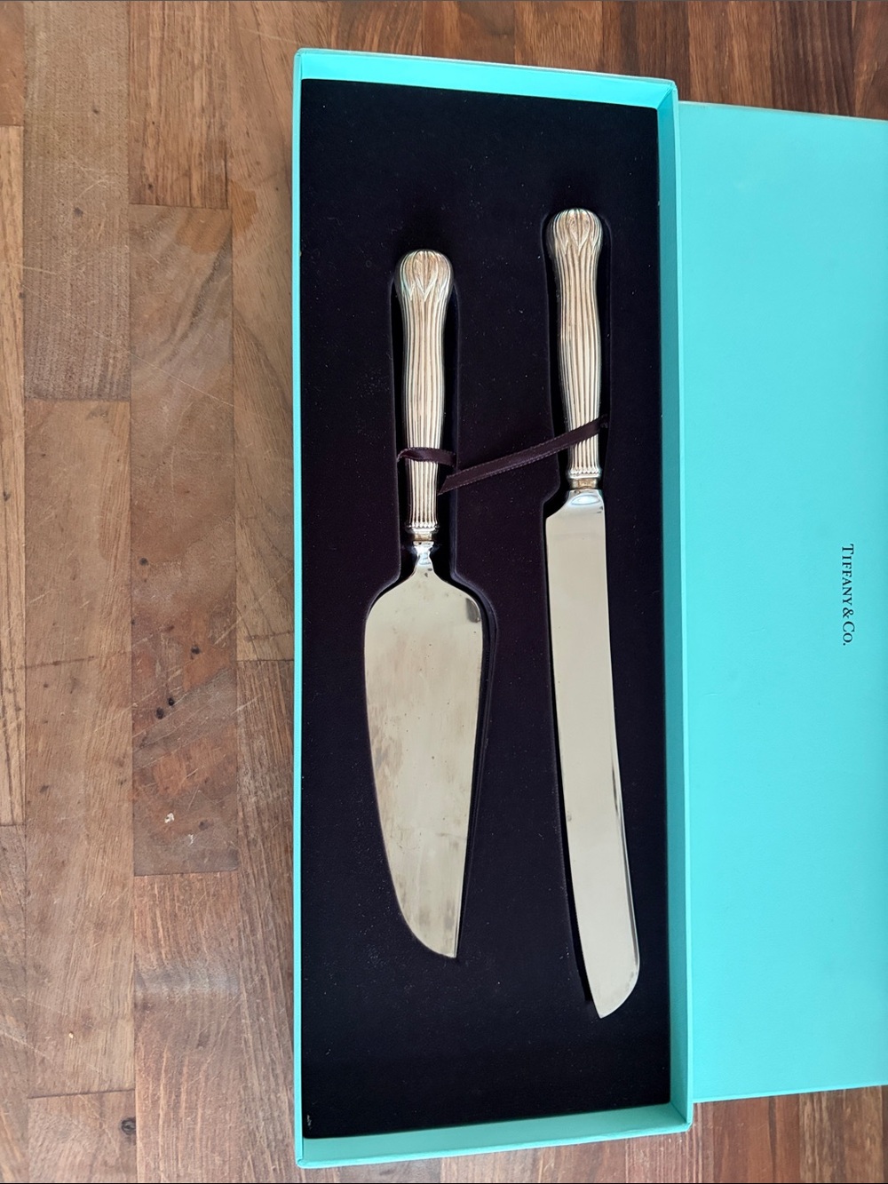 Tiffany & Co. Cake Knife and Server Set - Blue and Silver - Picture 3 of 3